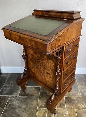 Antique Victorian Burr Walnut Davenport Desk • £480