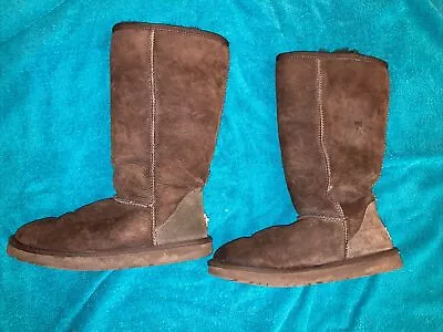 Ugg Women's Classic Tall Dark Brown Boots S/N 5815  Size 8 • $28