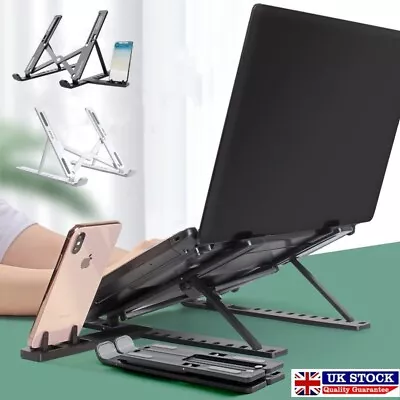 Adjustable Laptop Stand Portable Laptop Riser 10-14  Laptop Holder For Desk UK • £4.45