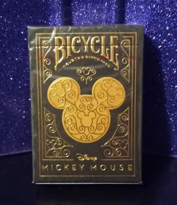 Bicycle Disney Mickey Mouse Inspired Black And Gold Playing Cards • $14.99