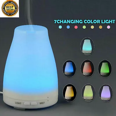 $13.36 • Buy 100ml Essential Oil Diffuser Humidifier Aromatherapy Ultrasonic 7 LED Aroma Mist