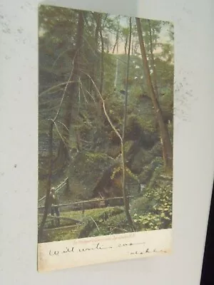 In Hopper's Glen Near Syracuse NY W One Cent Franklin Stamp Postcard 1/30/21 • $5