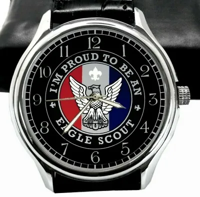 PROUD TO BE AN EAGLE SCOUT HIGH QUALITY SOLID BRASS BOY SCOUTS 40mm WRIST WATCH • $129.99