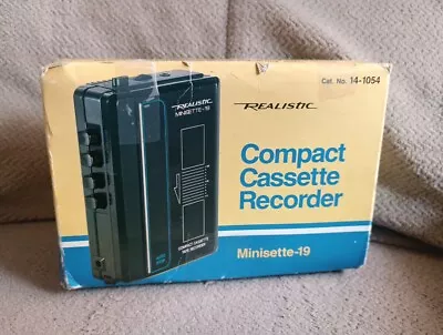 REALISTIC Compact Cassette Tape Recorder Minisette-19 Works Vintage         /354 • $15
