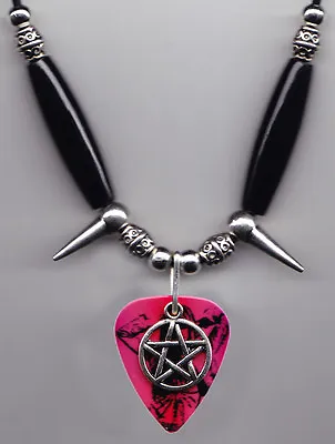 Evil Miley Cyrus Hannah Montana Photo Pentagram Guitar Pick Necklace • $9.99