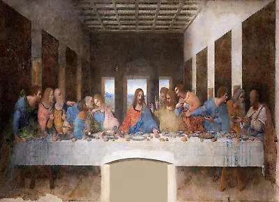 Leonardo Da Vinci The Last Supper Framed Canvas Picture Print Wall Art • £12.95