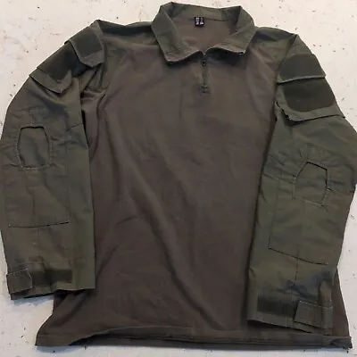 Men Army Tactical T Shirt Military Combat Long Sleeve Olive Green Large Shirt  • $39