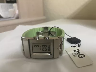D&G Dolce & Gabbana 3719340210 Digital Watch Green Rubber Band RARE • $102