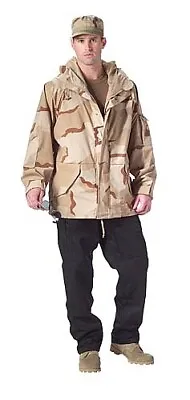 US Military Style Cold Wet Weather DESERT Camo  Parka Jacket Size Xl NEW ECWCS • $82.99