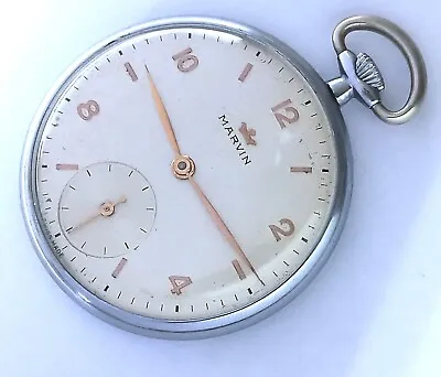 15 Jewels Swiss Made Marvin Men's Vintage Pocket Watch • £153