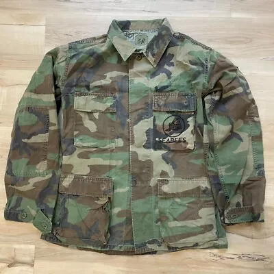 VTG ARMY Camouflage Jacket Button Up Tactical Hunter Jacket Small Military #09 • $21.99