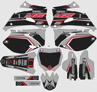 Gray Red YAMAHA GRAPHICS  YZ 450F YZ450F 2006 2007 2008 2009 • $95