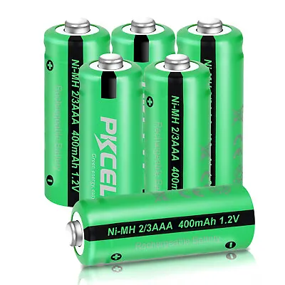 Ni-MH 1.2v 400mAh 2/3AAA Rechargeable Batteries Button Top For Solar Lights 6pcs • $8.99