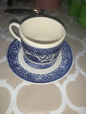 4 SETS Cups & Saucers Vintage 1960's Royal China USA Blue Willow Ware Stoneware • $14