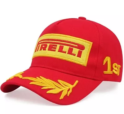 Embroidered Red Pirelli Baseball Cap Strapback: One Size Fits Most  • $36.95