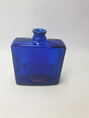 Haig Club HC Cobalt Blue Art Glass Empty Heavy Scotch Whisky Bottle Raised Lette • £14.99