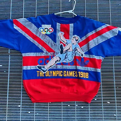 Vintage 1980s London Olympic Adidas1908 1948 Stitched Large/XL Sweatshirt • $120