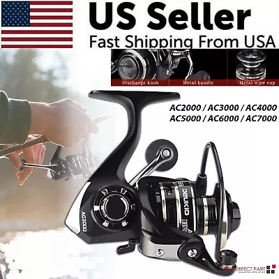 12BB Metal Spinning Fishing Reel 5.2:1 Freshwater Saltwater Left Right Hand Reel • $24.89