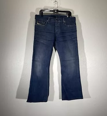 Diesel Zathan Jeans Mens 31x30 Bootcut Blue Denim Button Fly Pants 0072D Italy • $55.21