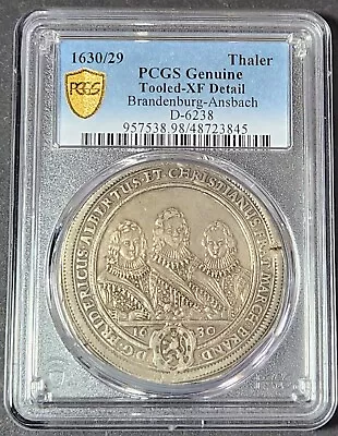 Brandenburg-Ansbach 1630/29 Thaler PCGS XF Detail • $377