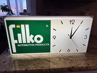 HTF RARE Vintage? Neon? Filko Car Racing Lighted Clock Sign Advertising Display • $548.88