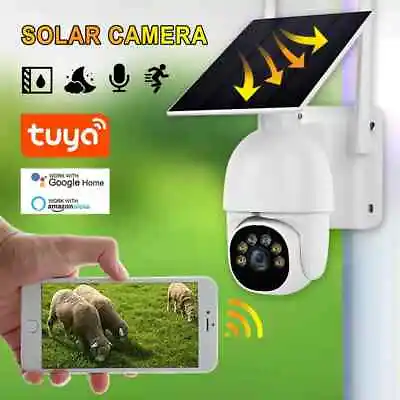 Tuya App Wifi Solar Power Bullet Camera Wireless Outdoor IP Security Camera A20 • £64.99