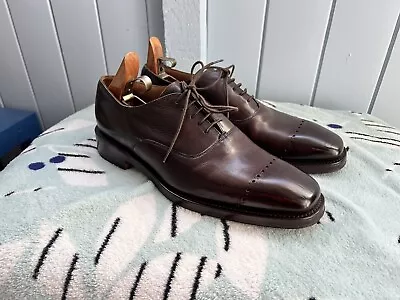 Vintage Cheaney Perry Captoe Leather Brogue Shoe Business Church Formal Uk8 • £0.99