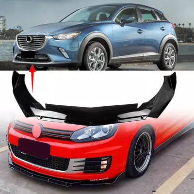 Universal Adjustable Front Bumper Lip Splitter Spoiler Glossy For Mazda CX-3 • $47.97