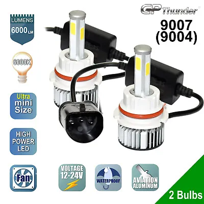 4-Sides 2x 9007 9004 HB5 COB LED Headlight Kit Hi/Lo Power Bulbs 6000K White • $16.99