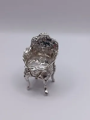 Antique Sterling Silver Miniature Chair Dolls House Chester 1901 • £59