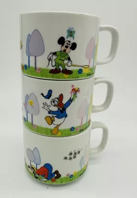 Set Of 3 Vintage Disney Coffee Tea Mugs Donald Goofy Mickey Made In Japan • $22.49