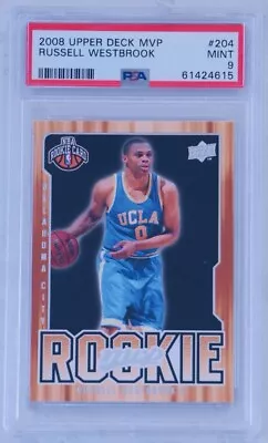 2008 Upper Deck MVP Russell Westbrook Rookie RC #204 PSA 9 Mint Thunder Clippers • $29.99