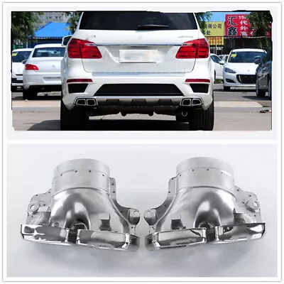 Pair Exhaust Pipe Tips For 2012-2016 Benz ML W166 GL63 AMG X166 Stainless Steel • $351.21