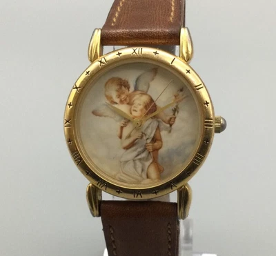 $22.49 • Buy Devine Time By Relic Watch Women Gold Tone Angel Of Love Leather New Battery