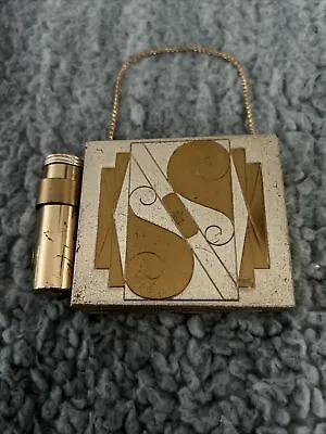 Vintage 1940s Compact/Cigarette 2 Sided Vanity Hand Purse Art Deco Nice! • $49.99