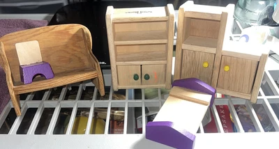 $5.99 • Buy Lot Of Ryan’s Room & Others Wooden Dollhouse Furniture As Is Read***