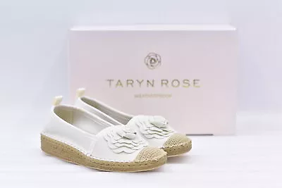 Women's Taryn Rose Quincy Shiny Scuba Slip On Demi-Wedge In White Size 6 • $29.99