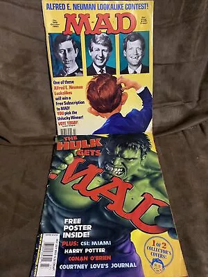 Mad Magazine Lot Of 2 (1993/2003) USED WITH WEAR NO POSTER • $0.99