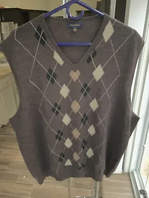 Clubroom Men’s Argyle V-neck Sweater Vest 100% Merino Wool Size Xl • $19.95