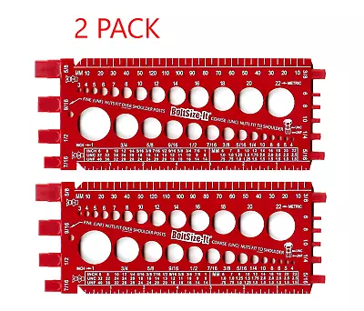 (2 Pack) RED  Bolt Gauge: Thread Checker Thread Pitch Screw Size Bolt Size • $16.95