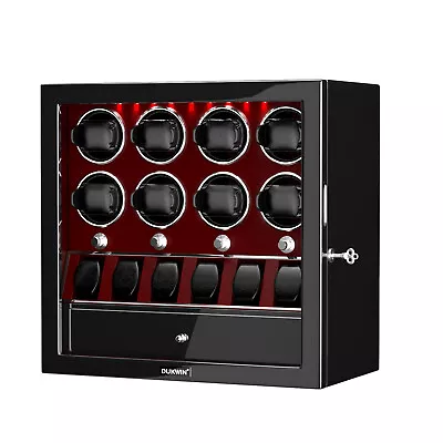 Automatic 8 Watch Winder With 6 Extra Watches Display Storage Box With Locks • $358.99