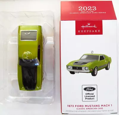 (new) 2023 HALLMARK ORNAMENT 1973 FORD MUSTANG MACH 1 American Classic Cars #33 • $8.99