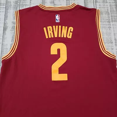 ADIDAS CLEVELAND CAVALIERS KYRIE IRVING Jersey Size L Mens #2 Burgundy NBA 2016 • $31.99