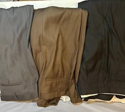 3 Men's Dress Pants Striped Design  Sized 44W & 30L With A Regular Fit LOT 3 • $30