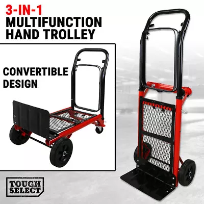 Convertible Hand Truck Platform Trolley Cart Transport W/ Garden Bag Holder • $59