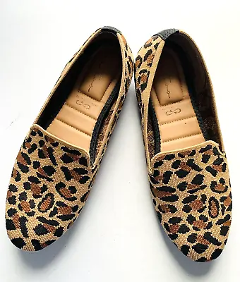 Me Too Woman 8 Ballet Slipper Shoe Textile Animal Print Flat Slip-On Comfort • $15.96