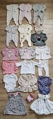 Baby Girl Clothes Bundle 0-3 Months Outfits Mothercare George Tu Fred&Flo Next • £14.99