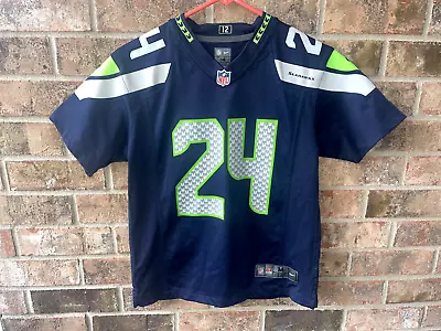 Youth Medium (10-12) Marshawn Lynch Seattle Seahawks Jersey Blue #24 • $24.99