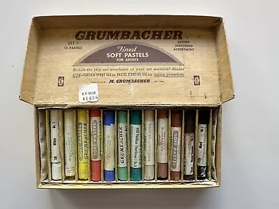 Vintage Artist Grumbacher Set No 1 With 12 Soft Pastels In Original Box • $19