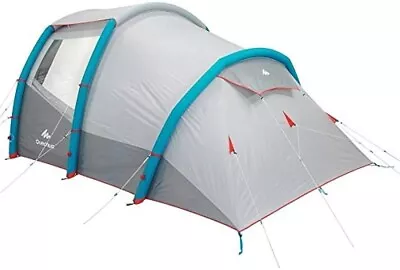 USED Perfect Condition QUECHUA 4 Man Inflatable Blackout Tent - GREY & BLUE • £92